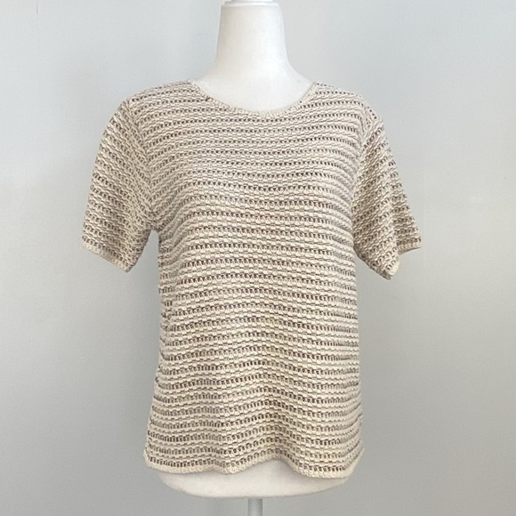 TALBOTS SHORT SLEEVED KNIT TOP - Picture 1 of 9